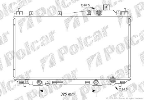 Радіатор основний Honda Civic 1.4/1.6/1.7 12.00-12.05 POLCAR 382508-2 (фото 1)