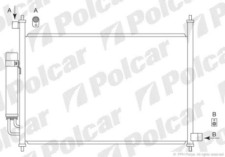 Радіатор кондиціонера POLCAR 3857K8C1S (фото 1)