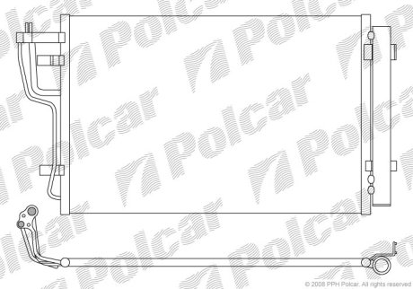 Радіатор кондиціонера POLCAR 4114K8C1 (фото 1)