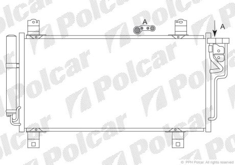 Радіатор кондиціонера MAZDA 6 1.8-2.5 07- POLCAR 4560K8C2S