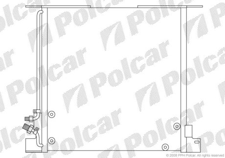 Радіатор кондиціонера DB Vito/V-class V 200 01/97- POLCAR 5012K8C1