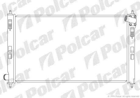 Радіатор охолодження двигуна Peugeot 4007/ Mitsubishi ASX/Lancer 1.6-3.0 08- POLCAR 523408-1