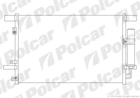 Радіатор кондиціонера Citroen C4 1.6/1.8 12- /Mitsubishi Lancer 08- /Peugeot 4007, 4008 07- POLCAR 5266K8C1