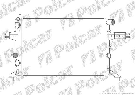 Радіатор двигуна ASTRA G 1.4 1.6 1.8 / 537x359x22 POLCAR 550808A8