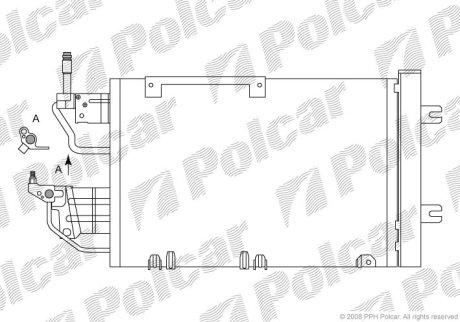 Радіатор кондиціонера Opel Astra H, Zafira B 1.3D-2.0 04- POLCAR 5509K8C5