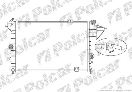 Радіатор охолодження Opel Vectra A 88-95 POLCAR 551408A3