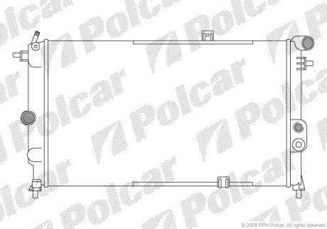 Радіатор охолодження Opel Vectra A 1.8 i -95 POLCAR 551408A5 (фото 1)