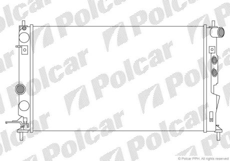 Радіатор основний Opel Vectra B (+AC) 1.6-2.6 09.88-07.03 POLCAR 551608A4