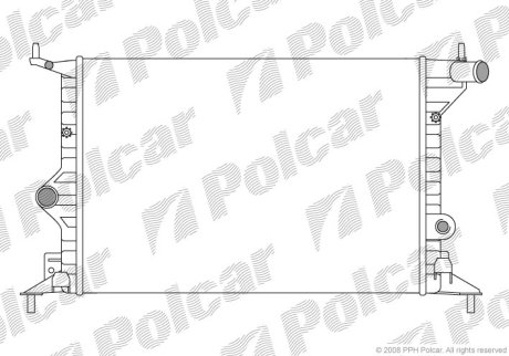 Радіатор охолодження Opel Vectra B 1.8 i 16V 95-02 POLCAR 551608B1