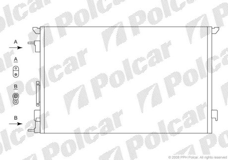 Радіатор кондиціонера Opel Vectra 1.6-2.2 02- POLCAR 5518K8C1