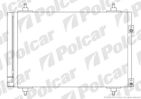 Радіатор кондиціонера Citroen Berlingo 1.6 HDI 08- POLCAR 5711K8C2S