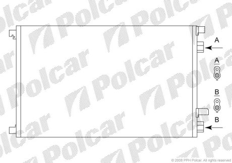 Радіатор кондиціонера Renault Megane 1.5dCi 05- POLCAR 6012K8C1S