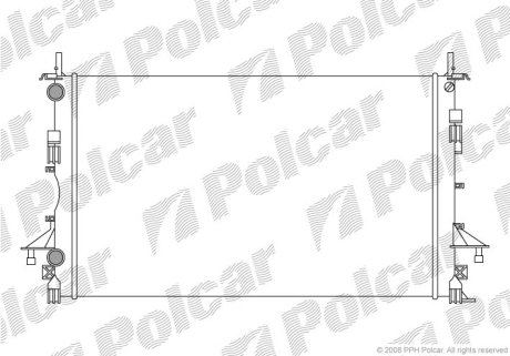Радіатор охолодж. двигуна Renault Laguna II 1.6-1.8-2.0-1.9 dCi 01- POLCAR 603708A1 (фото 1)