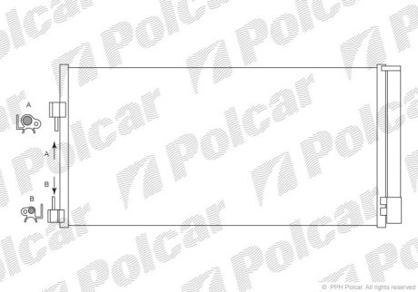 Радіатор кондиціонера Renault Laguna III, Latitude 1.5D-3.5 10.07- POLCAR 6039K8C1 (фото 1)