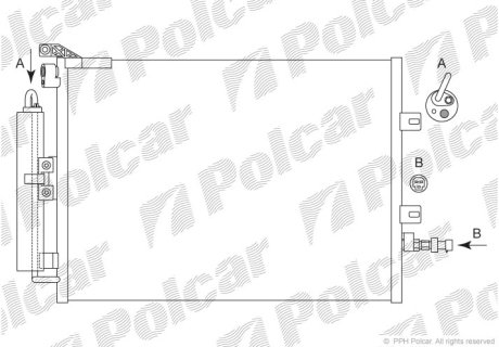 Радіатор кондиціонера POLCAR 6055K81X (фото 1)