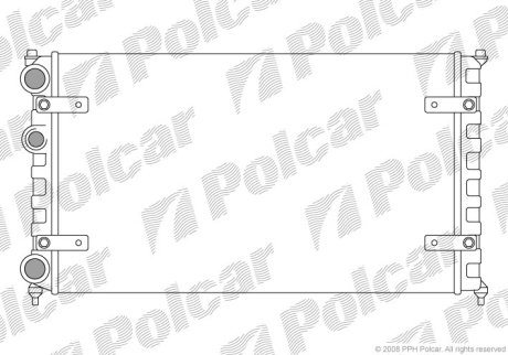 Радіатор охолодж. двигуна VW Caddy II, Polo 1.4-1.9D 02.93-01.04 POLCAR 671308A2 (фото 1)