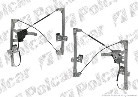 Склопідіймач електричний передній правий (без двигуна) Skoda Octavia 2004- POLCAR 6922PSG2