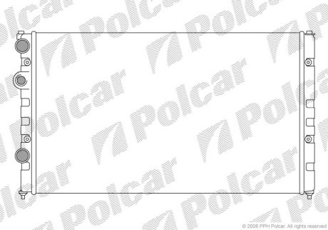 Основний радіатор Seat Cordoba 1.8, 2.0 93-99, Ibiza 1.6, 2.0 95-// VW Caddy II 1.9d 95-04, Polo 1.6i,1.9d 95-01 POLCAR 952408-8 (фото 1)