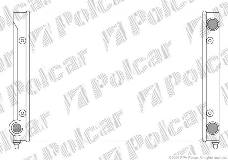 Радіатор охолодження двигуна VW PASSAT 1.6/1.8 02.88-05.97 POLCAR 954608A1