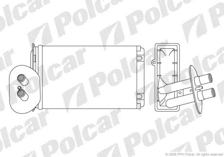 Радіатор опалювача VW T4 91- (+AC) POLCAR 9566N8-3