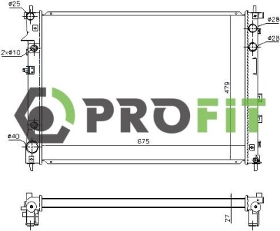 Радіатор охолоджування PROFIT 1740-0353 (фото 1)