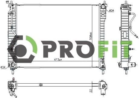 Радіатор охолоджування PROFIT 1740-0393 (фото 1)