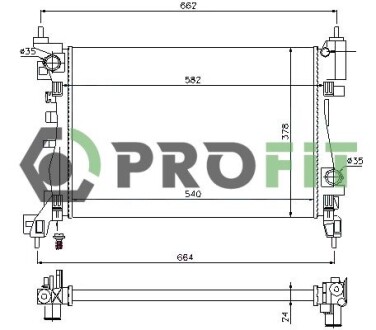 Радіатор охолоджування PROFIT 1740-0396 (фото 1)