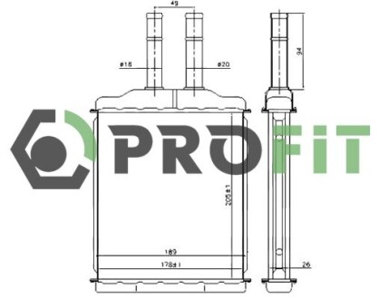 Радіатор пічки PROFIT 1760-0103