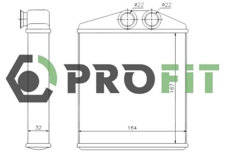 Радіатор пічки PROFIT 1760-0372