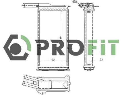 Радіатор пічки PROFIT 1760-0432