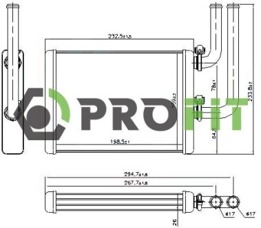 Радіатор пічки PROFIT 1760-0827 (фото 1)