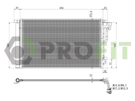 Конденсер кондиціонера PROFIT 1770-0157
