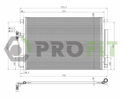 Конденсер кондиціонера PROFIT 1770-0312 (фото 1)