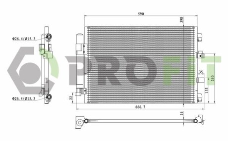 Конденсер кондиціонера PROFIT 1770-0438