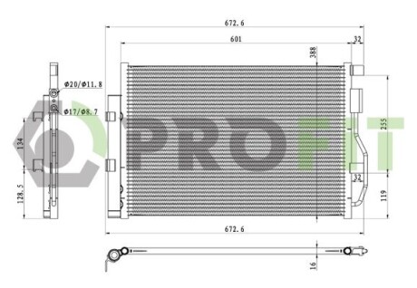 Конденсер кондиціонера PROFIT 1770-0522
