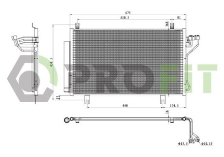 Конденсер кондиціонера PROFIT 1770-0536
