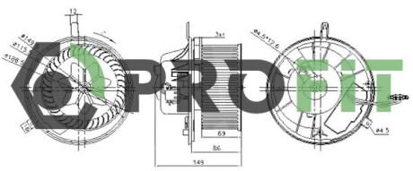 Вентилятор салона PROFIT 1860-0004 (фото 1)