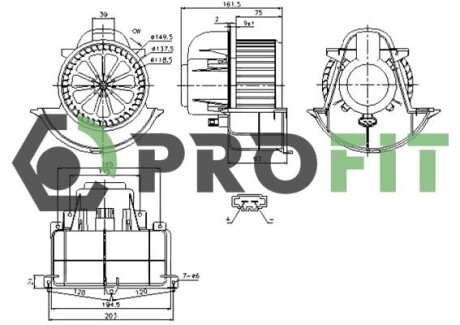 Вентилятор салона PROFIT 1860-0005 (фото 1)