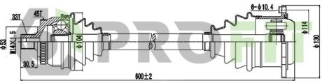 Піввісь PROFIT 2730-0201