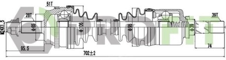 Піввісь PROFIT 2730-1037
