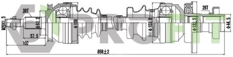 Піввісь PROFIT 2730-1066