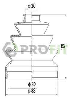 Пильник ШРКШ гумовий + змазка PROFIT 2810-0023 XLB