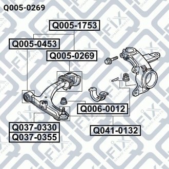 Сайлентблок задній переднього важеля Q-FIX Q0050269