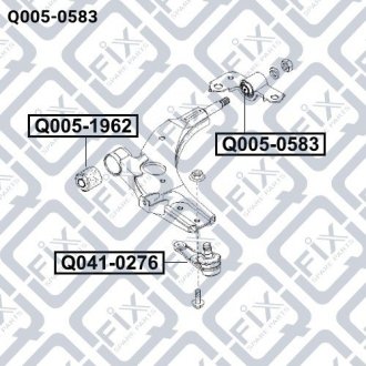 Сайлентблок задній переднього важеля без Кронштейна Q-FIX Q0050583