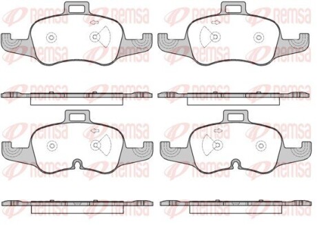 Колодки гальмівні дискові (комплект 4 шт) REMSA 1653.00