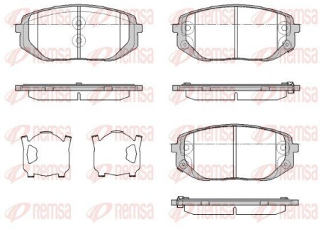 Колодки гальмівні дискові (комплект 4 шт) REMSA 1957.02 (фото 1)