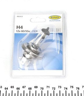 Автолампа H4 P43t 55 W 60 W прозрачная Ring REU472