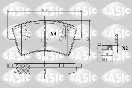 Колодки тормозные SASIC 6214016