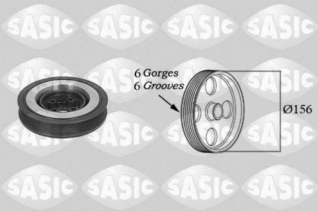 Ременный шкив, коленчатый вал SASIC 9001802 (фото 1)