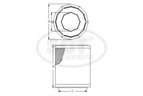 Фильтр воздушный CITROEN Jumper III (Relay III) 2.2 HDi (06-) (SB 2274) SCT/MANNOL SB2274 (фото 1)